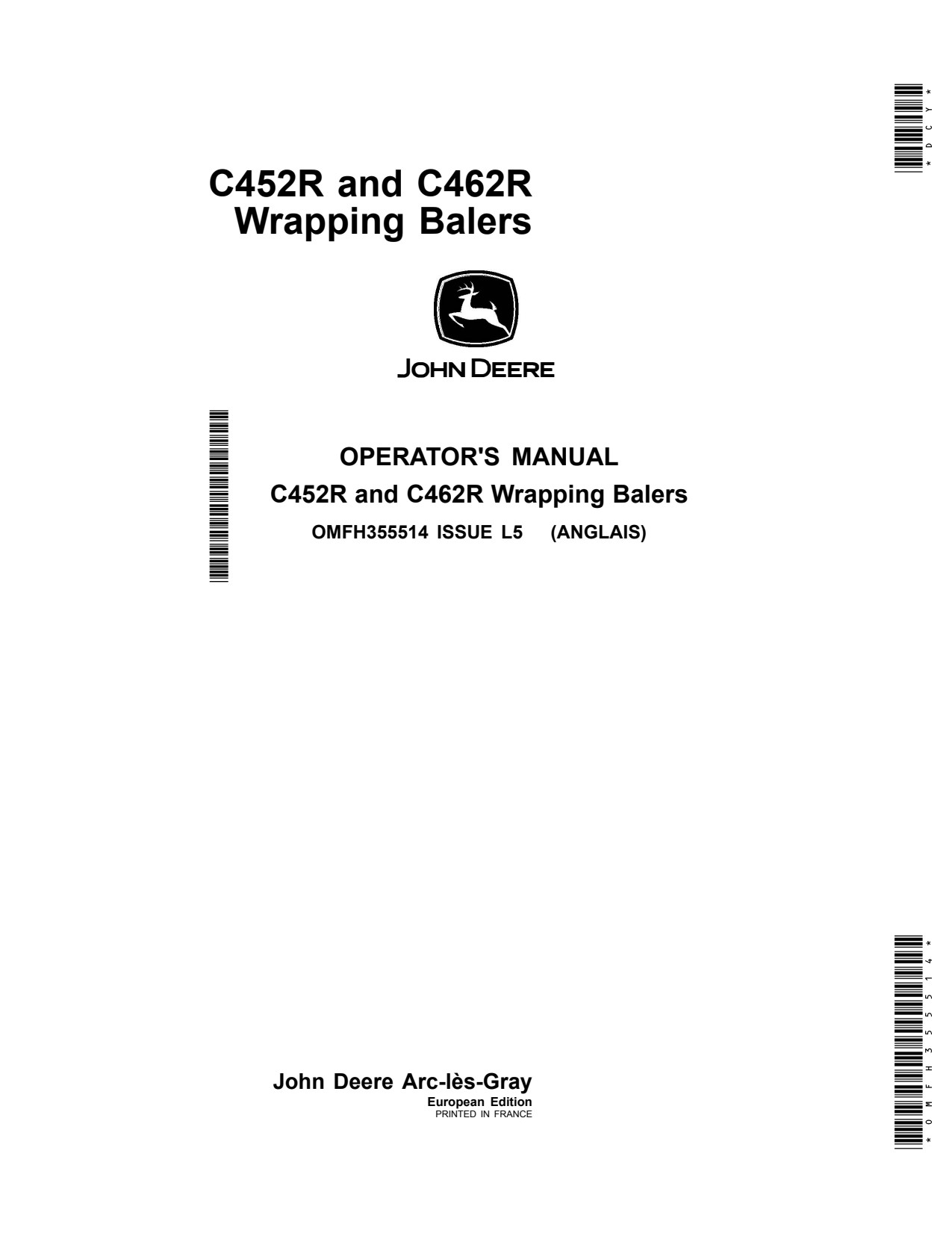 John Deere C452R C462R Wrapping Baler Operator Manual OMFH355514 1 John Deere C452R C462R Wrapping Baler Operator Manual OMFH355514