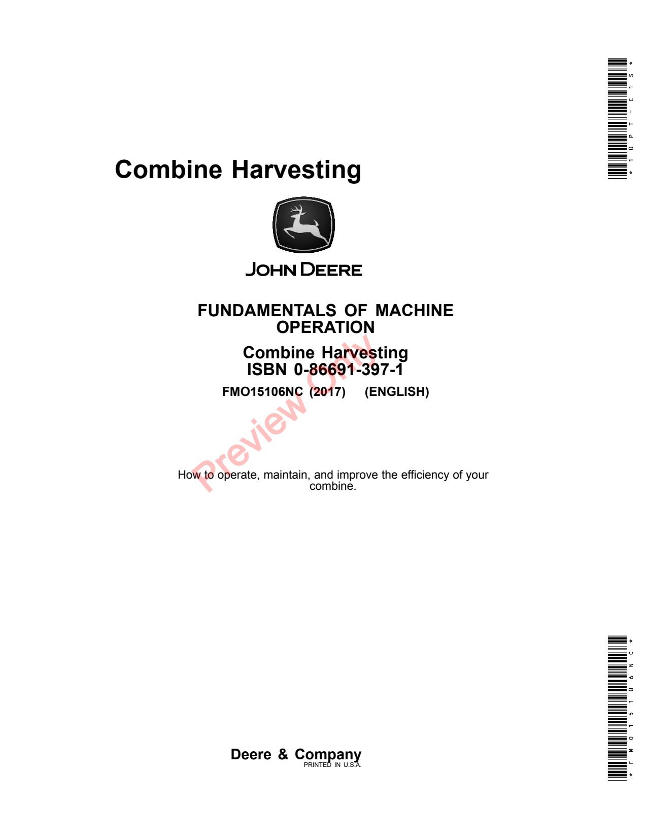 John Deere Combine Harvesting Textbook 6th Edition Educational Material FMO15106NC 1 John Deere Combine Harvesting Textbook 6th Edition Educational Material FMO15106NC