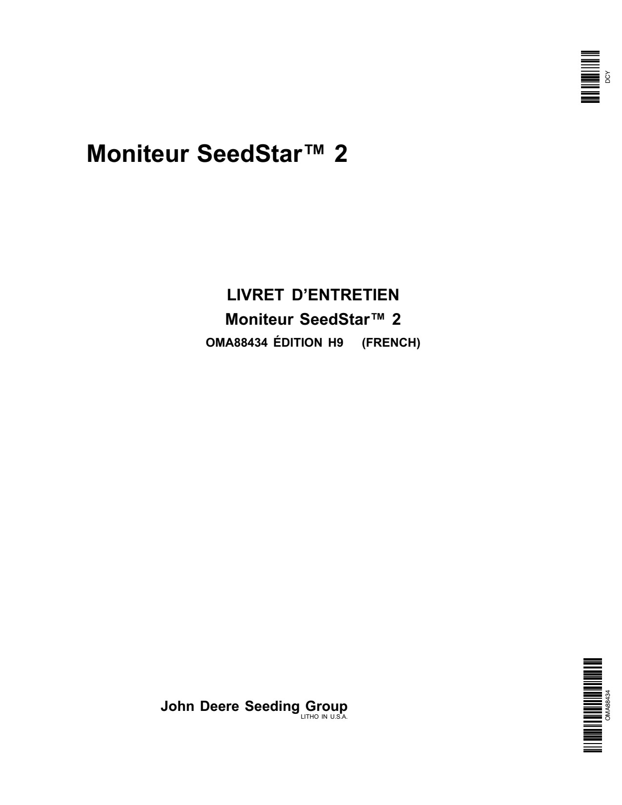 John Deere ComputerTrak 350 Monitors Precision Ag Electronics Operator Manual OMA88434 FR 1 John Deere ComputerTrak 350 Monitors Precision Ag Electronics Operator Manual OMA88434 FR