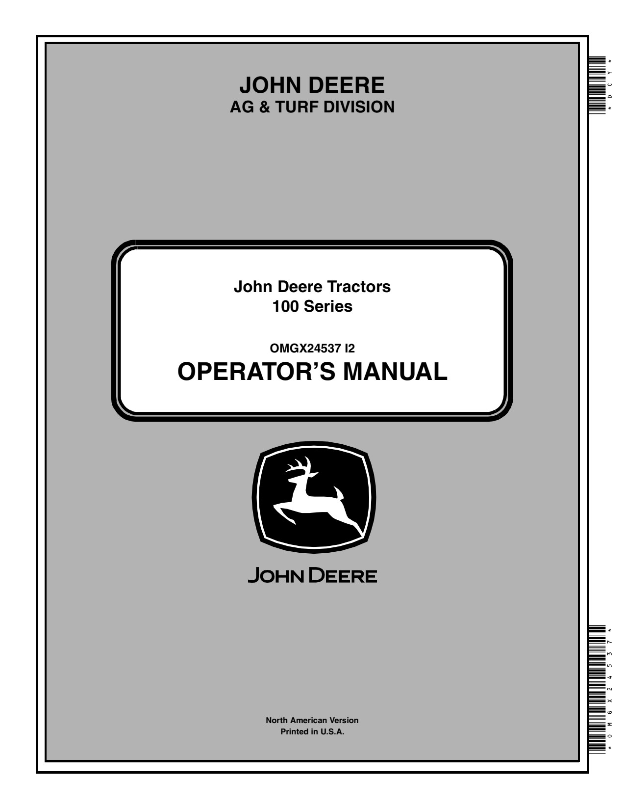 John Deere D105 D120 to D140 D160 D170 D110 100 Tractor Operator Manual OMGX24537 1 John Deere D105 D120 to D140 D160 D170 D110 100 Tractor Operator Manual OMGX24537