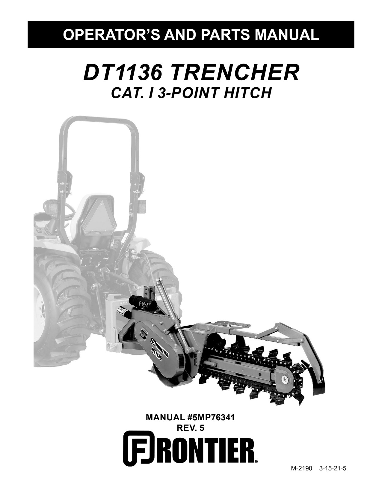 John Deere DT1136 Point Hitch Operator Manual 5MP76341 1 John Deere DT1136 Point Hitch Operator Manual 5MP76341