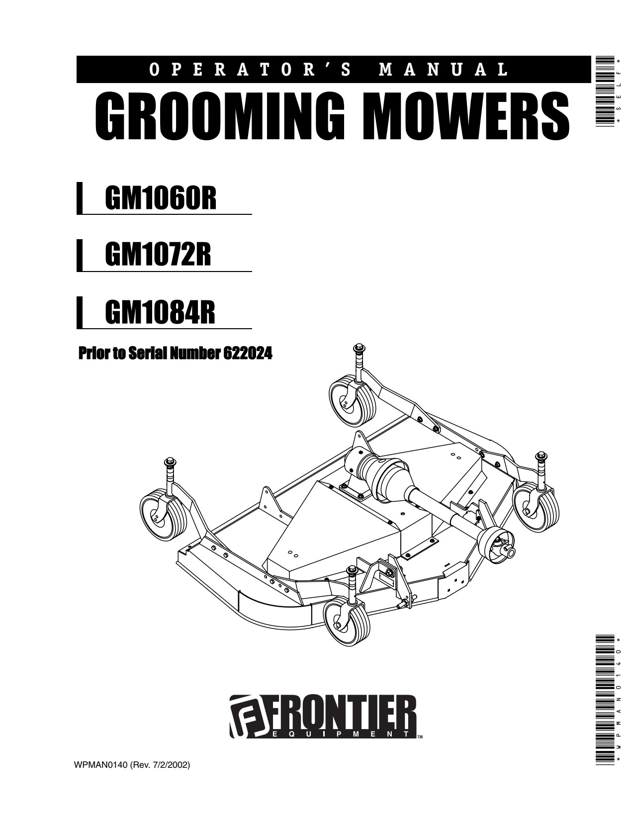 John Deere GM1060R GM1072R GM1084R Grooming Mower Operator Manual WPMAN0140 1 John Deere GM1060R GM1072R GM1084R Grooming Mower Operator Manual WPMAN0140