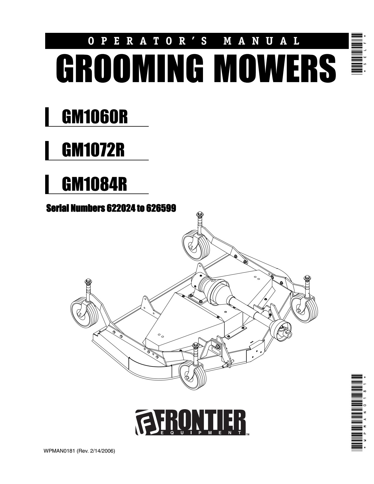 John Deere GM1060R GM1072R GM1084R Grooming Mower Operator Manual WPMAN0181 1 John Deere GM1060R GM1072R GM1084R Grooming Mower Operator Manual WPMAN0181