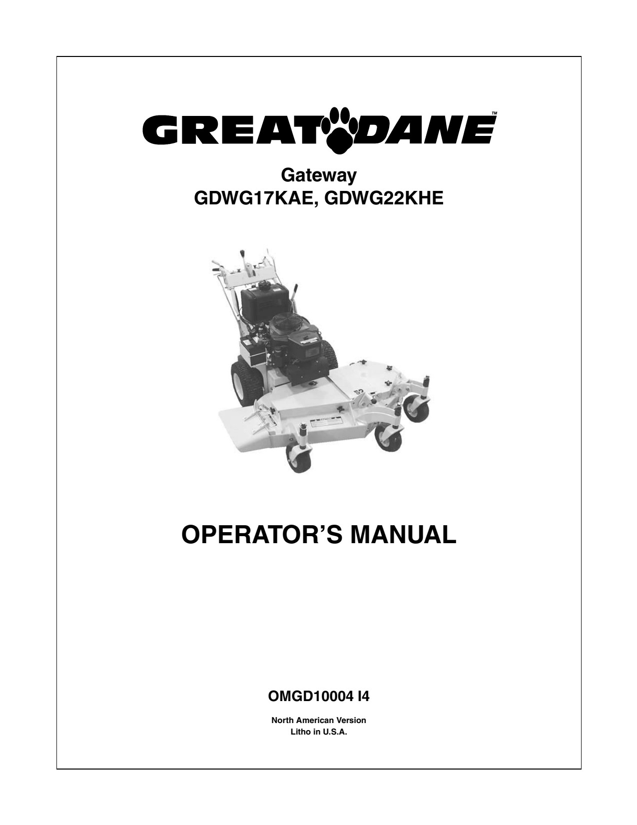 John Deere Gateway GDWG17KAE GDWG22KHE Stand-on Mower Operator Manual OMGD10004 1 John Deere Gateway GDWG17KAE GDWG22KHE Stand-on Mower Operator Manual OMGD10004