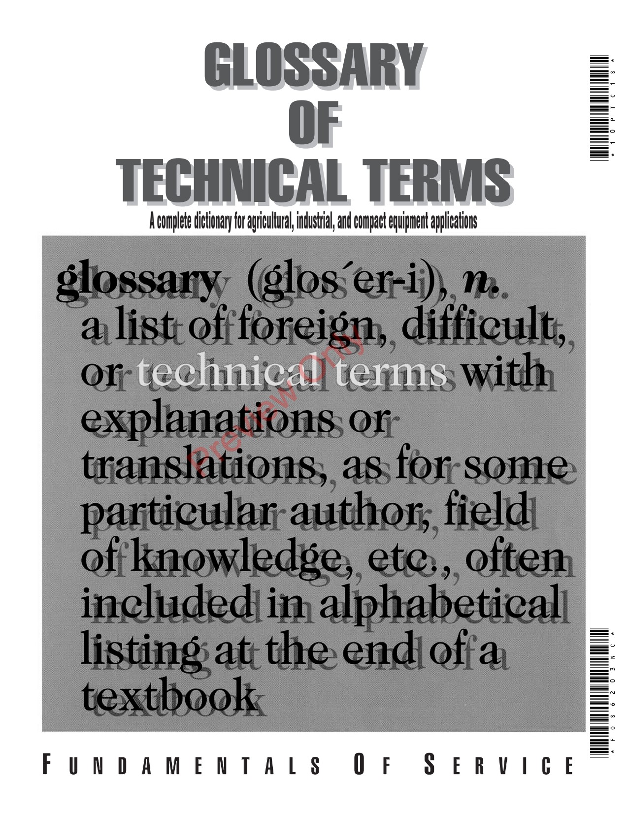 John Deere Glossary of Technical Terms Textbook 3rd Edition Educational Material FOS6203NC