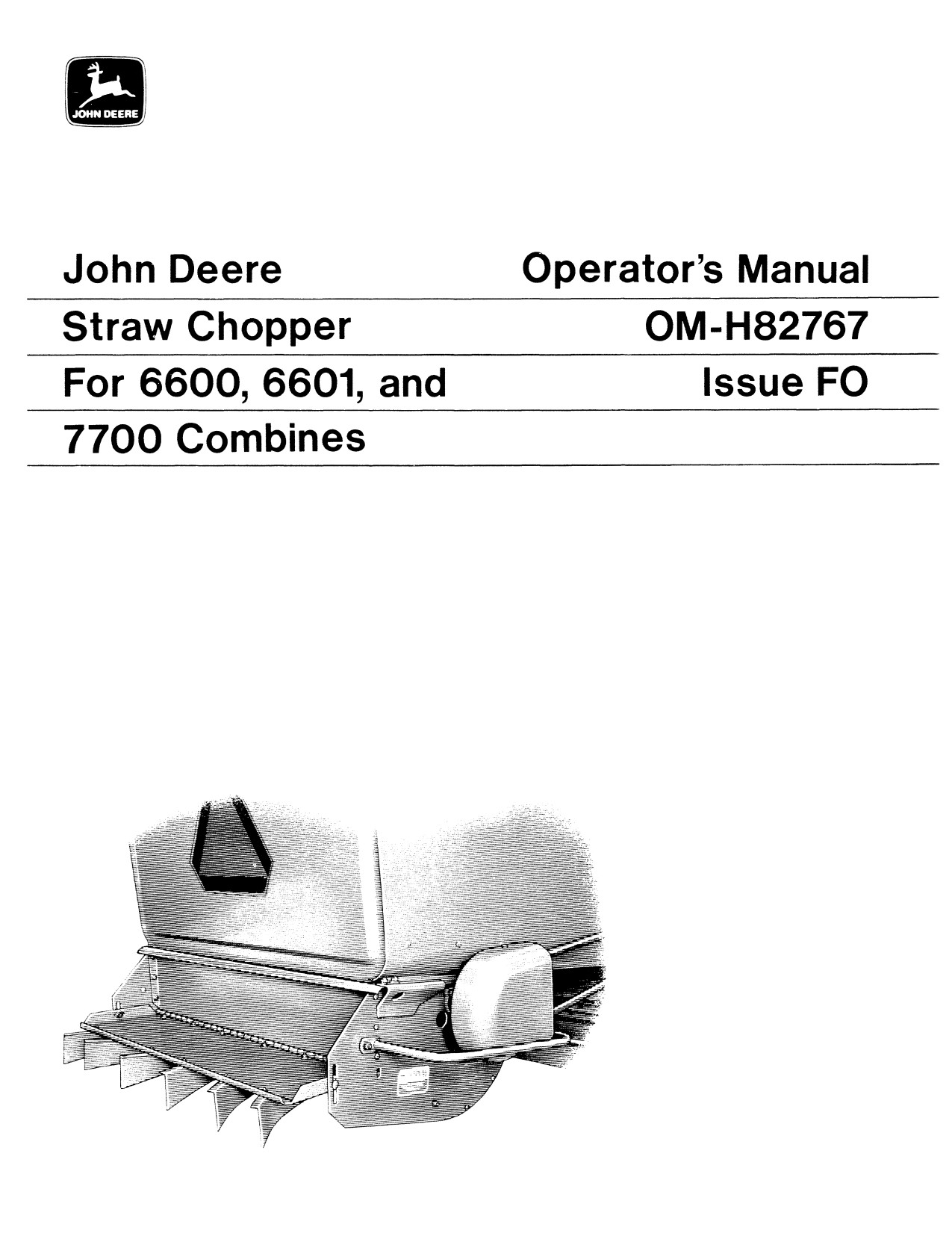 John Deere JD 6600 7700 6601 Combine Operator Manual OMH82767 1 John Deere JD 6600 7700 6601 Combine Operator Manual OMH82767
