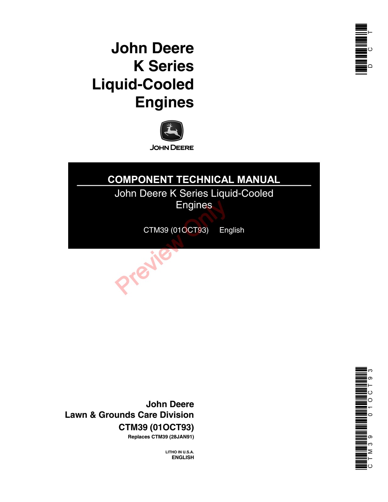 John Deere K 320 445 455 E Gator 1800 425 2243 F710 F725 F911 LX188 Liquid-cooled Engine Component Technical Manual CTM39 1 John Deere K 320 445 455 E Gator 1800 425 2243 F710 F725 F911 LX188 Liquid-cooled Engine Component Technical Manual CTM39
