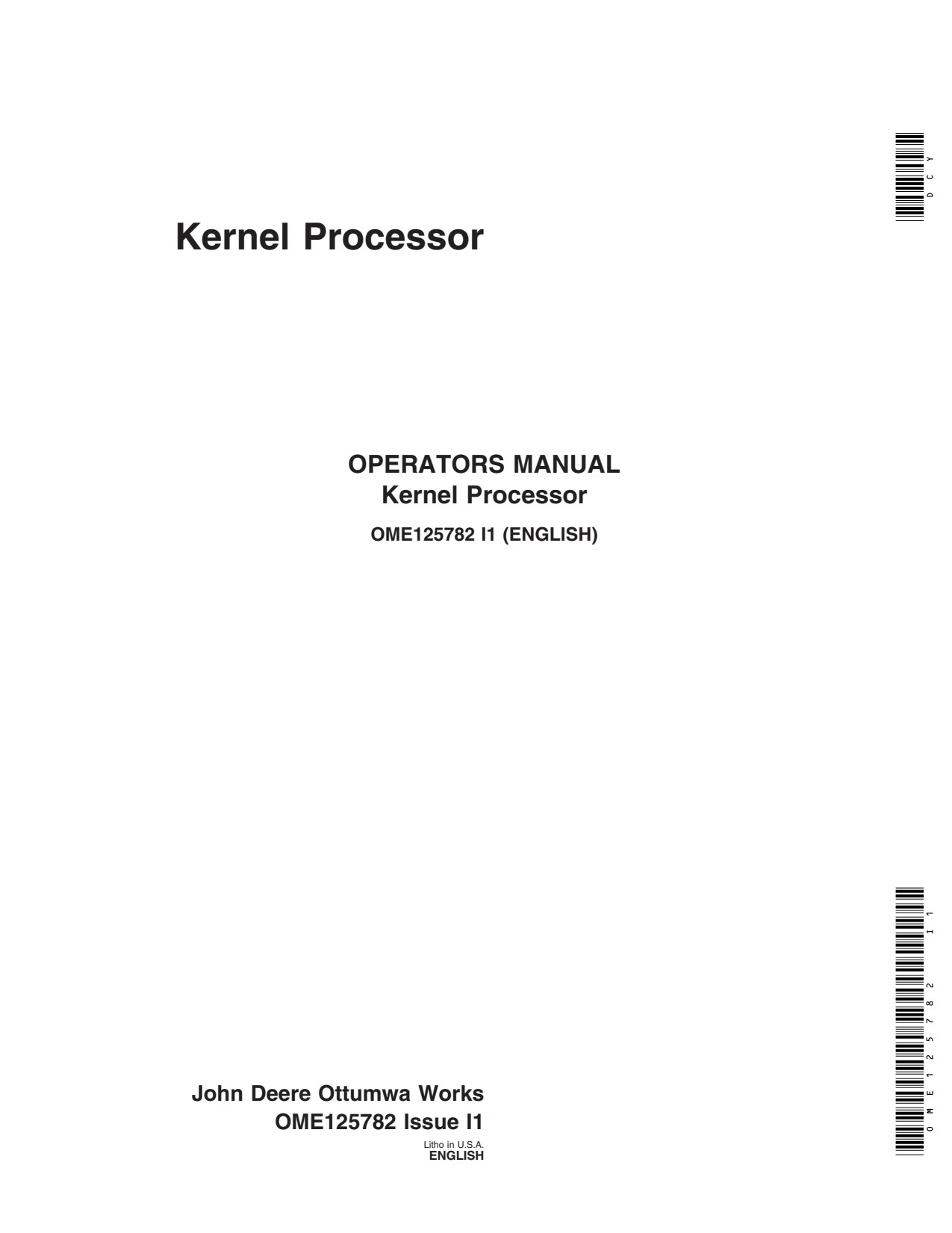 John Deere Kernel 3950 3970 Pull-type Forage Harvester Operator Manual OME125782 1 John Deere Kernel 3950 3970 Pull-type Forage Harvester Operator Manual OME125782