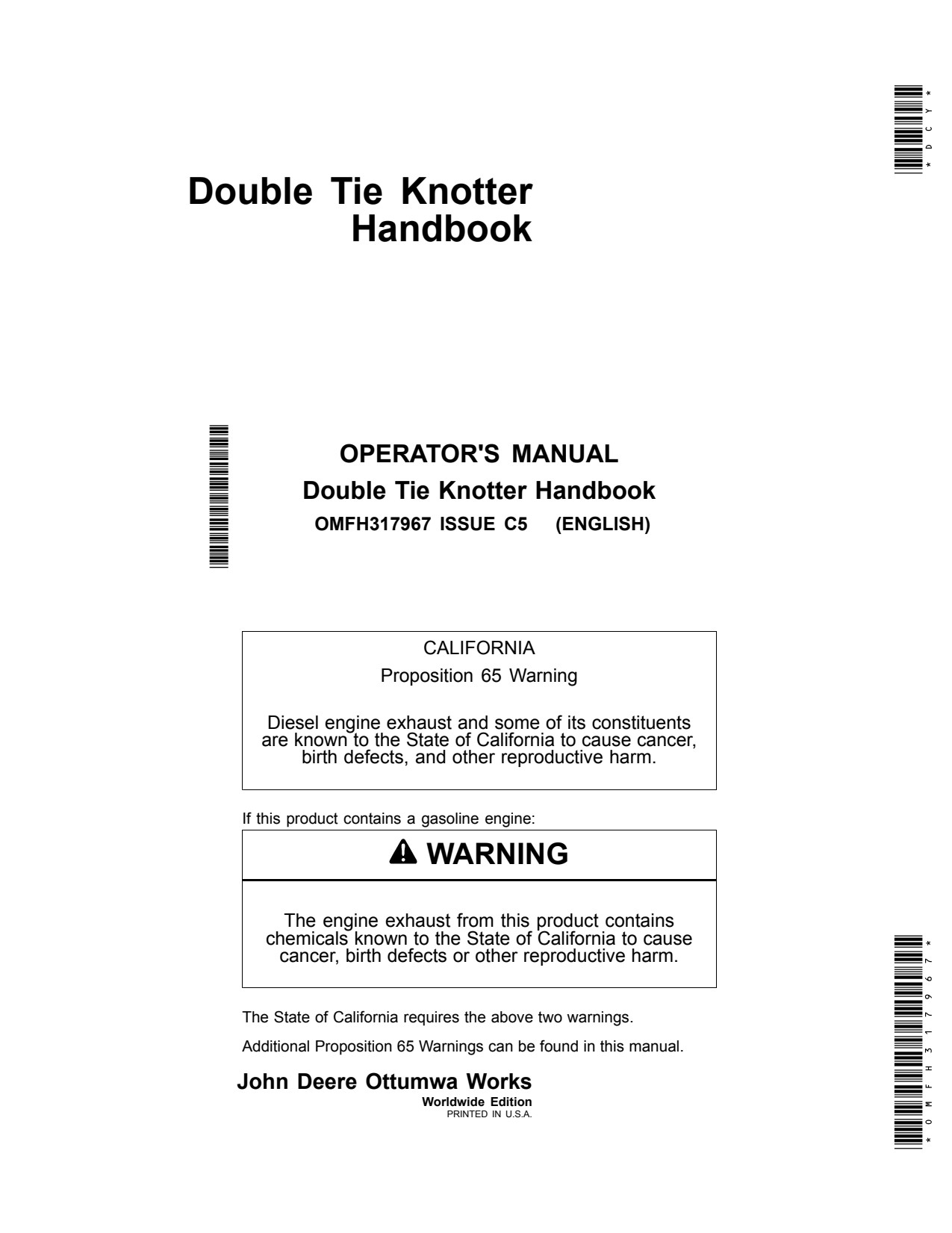 John Deere L330 L330C L331 L331C L340 L340C L341 L341C Baler Operator Manual OMFH317967 1 John Deere L330 L330C L331 L331C L340 L340C L341 L341C Baler Operator Manual OMFH317967