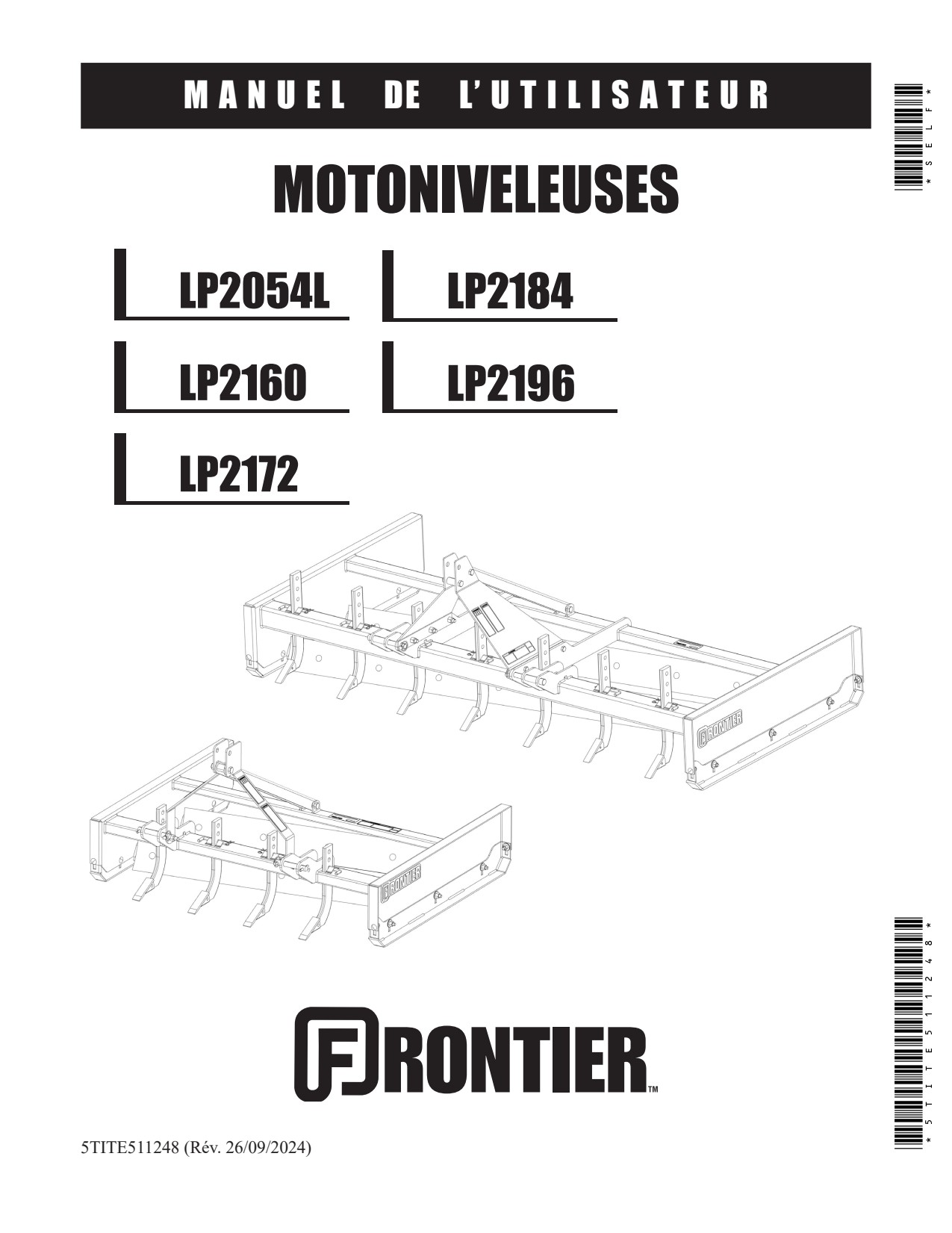 John Deere LP2054L LP2160 to LP2196 Land Leveler Operator Manual 5TITE511248 FR 1 John Deere LP2054L LP2160 to LP2196 Land Leveler Operator Manual 5TITE511248 FR
