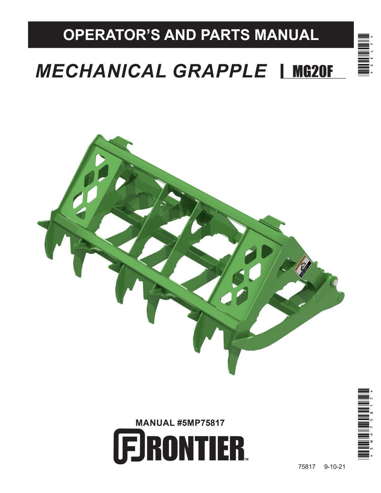 John Deere MG20F Mechanical Grapple Operator Manual 5MP75817 1 John Deere MG20F Mechanical Grapple Operator Manual 5MP75817