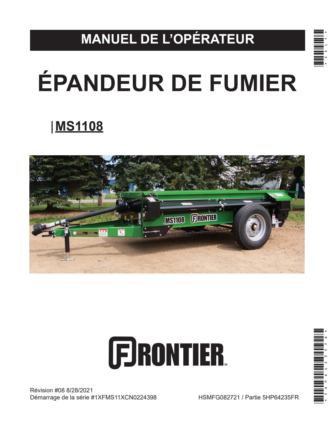 John Deere MS1108 Manure Spreader Operator Manual 5HP64235FR FR 1 John Deere MS1108 Manure Spreader Operator Manual 5HP64235FR FR
