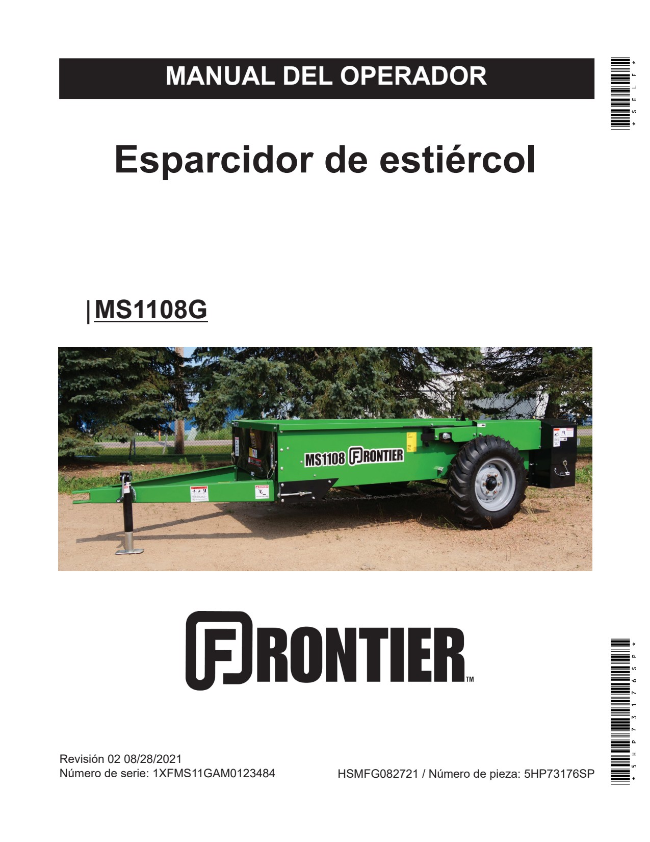 John Deere MS1108G Manure Spreader Operator Manual 5HP73176SP ES 1 John Deere MS1108G Manure Spreader Operator Manual 5HP73176SP ES