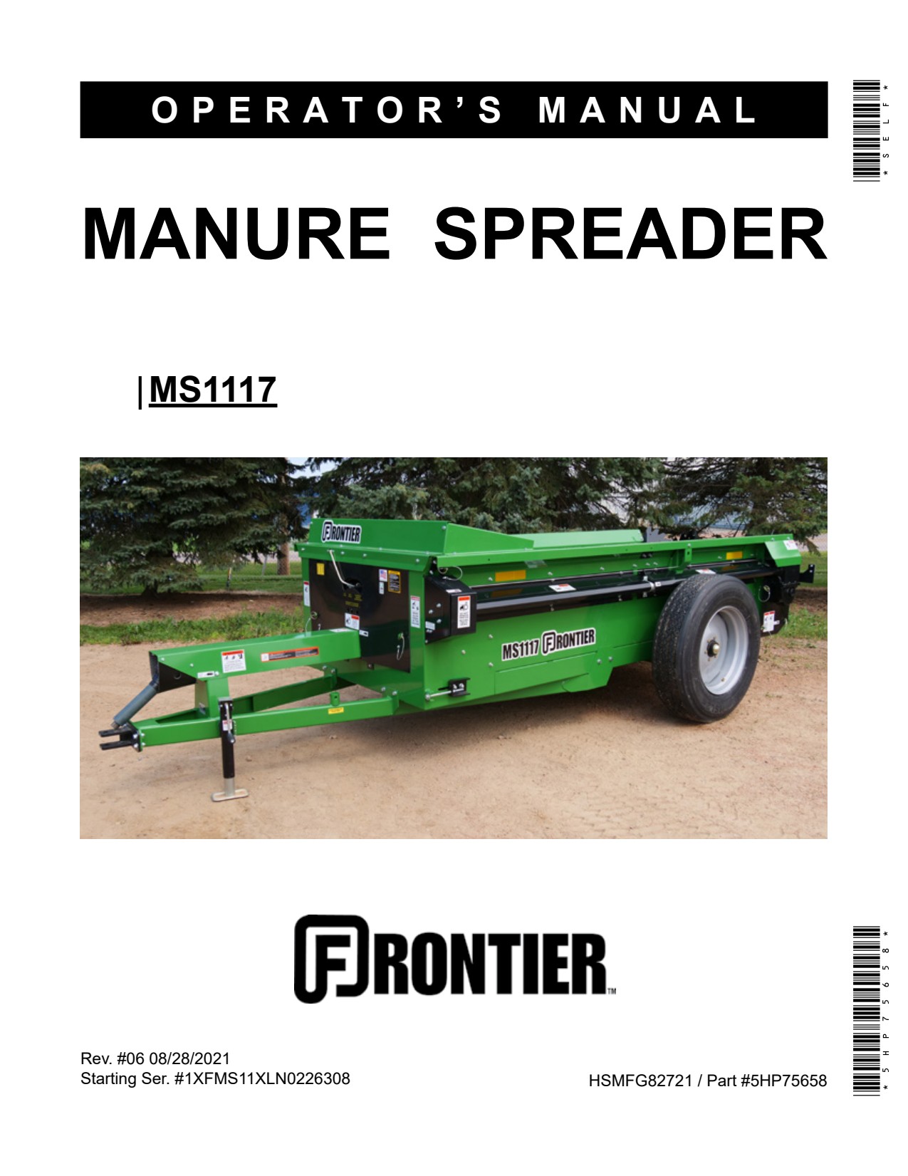 John Deere MS1117 Manure Spreader Operator Manual 5HP75658 1 John Deere MS1117 Manure Spreader Operator Manual 5HP75658