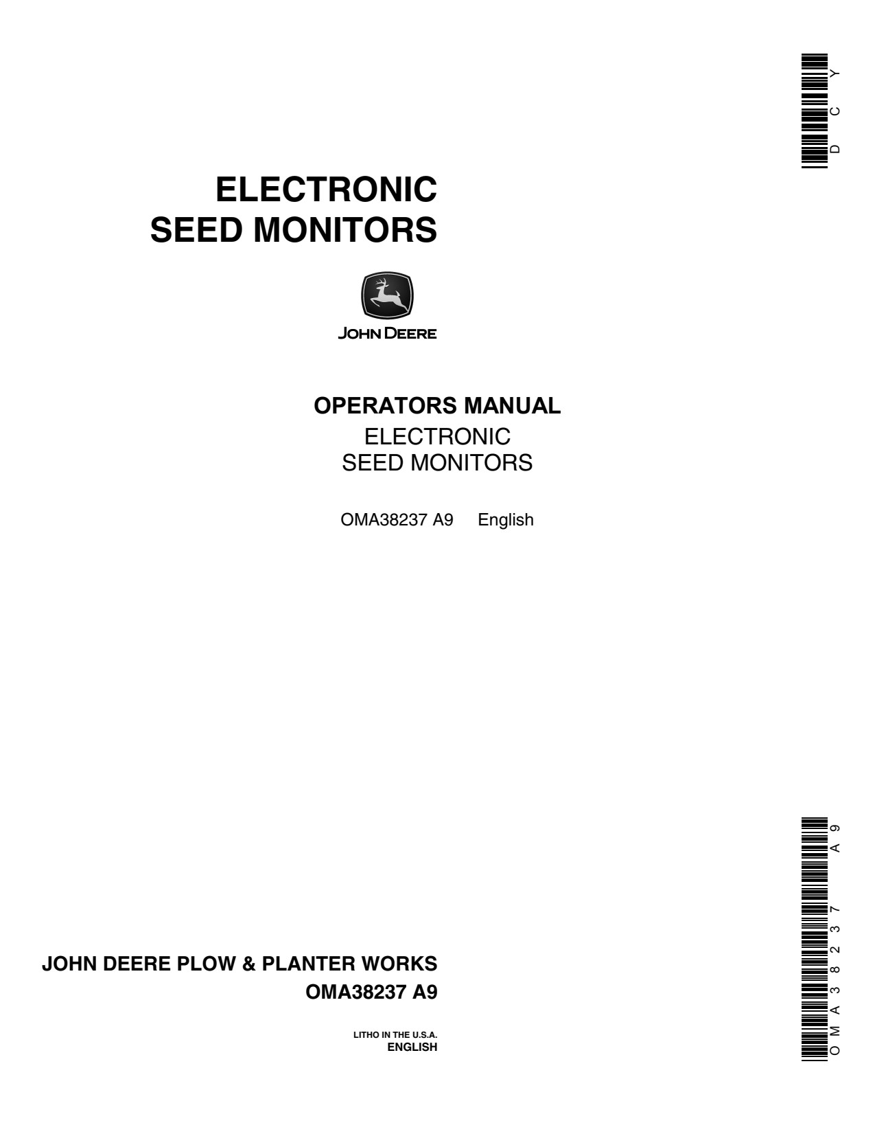 John Deere Monitor 7000 Precision Ag Electronics Operator Manual OMA38237 1 John Deere Monitor 7000 Precision Ag Electronics Operator Manual OMA38237