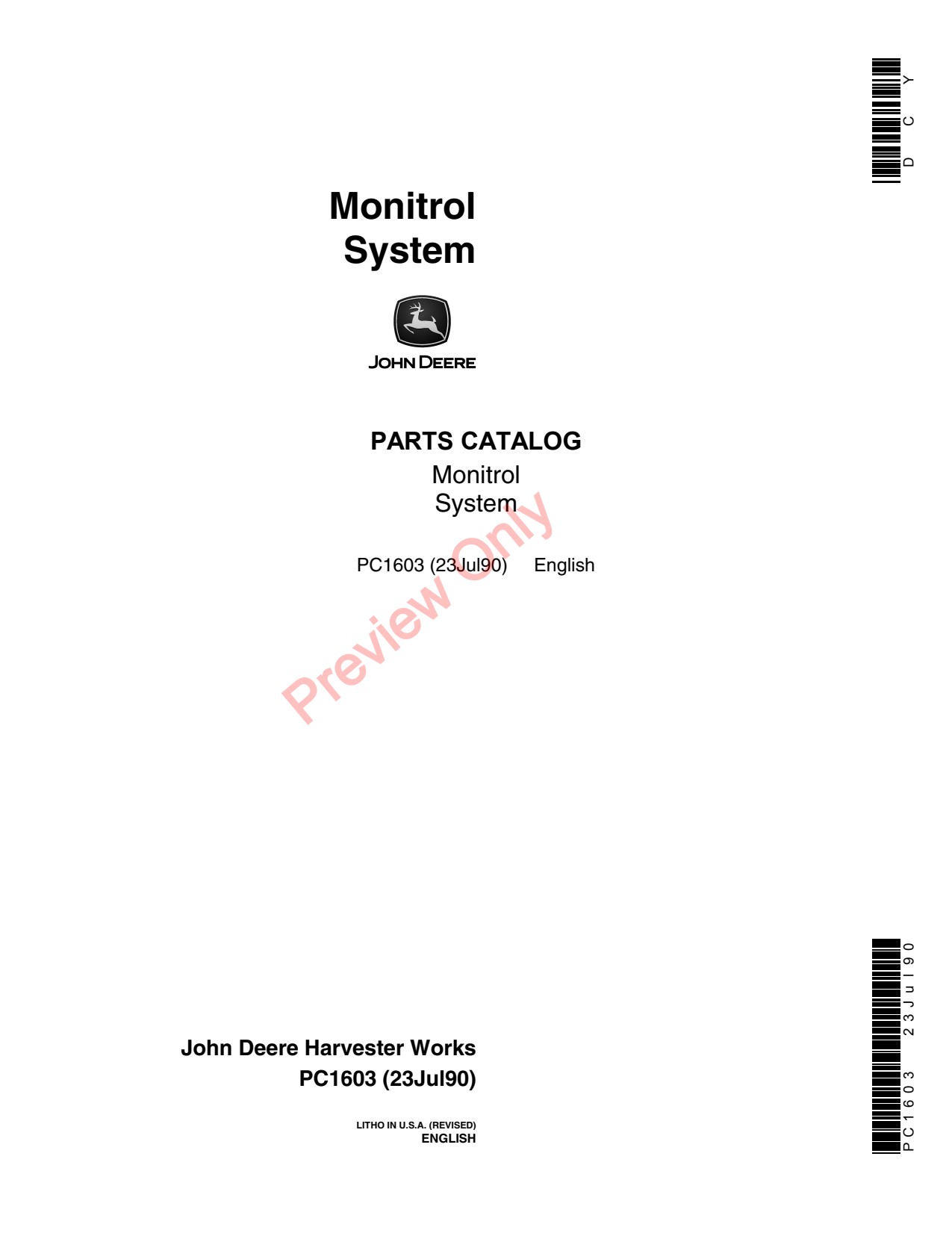 John Deere Monitrol 7200 7100 12 Precision Ag Electronics Parts Catalog PC1603 1 John Deere Monitrol 7200 7100 12 Precision Ag Electronics Parts Catalog PC1603