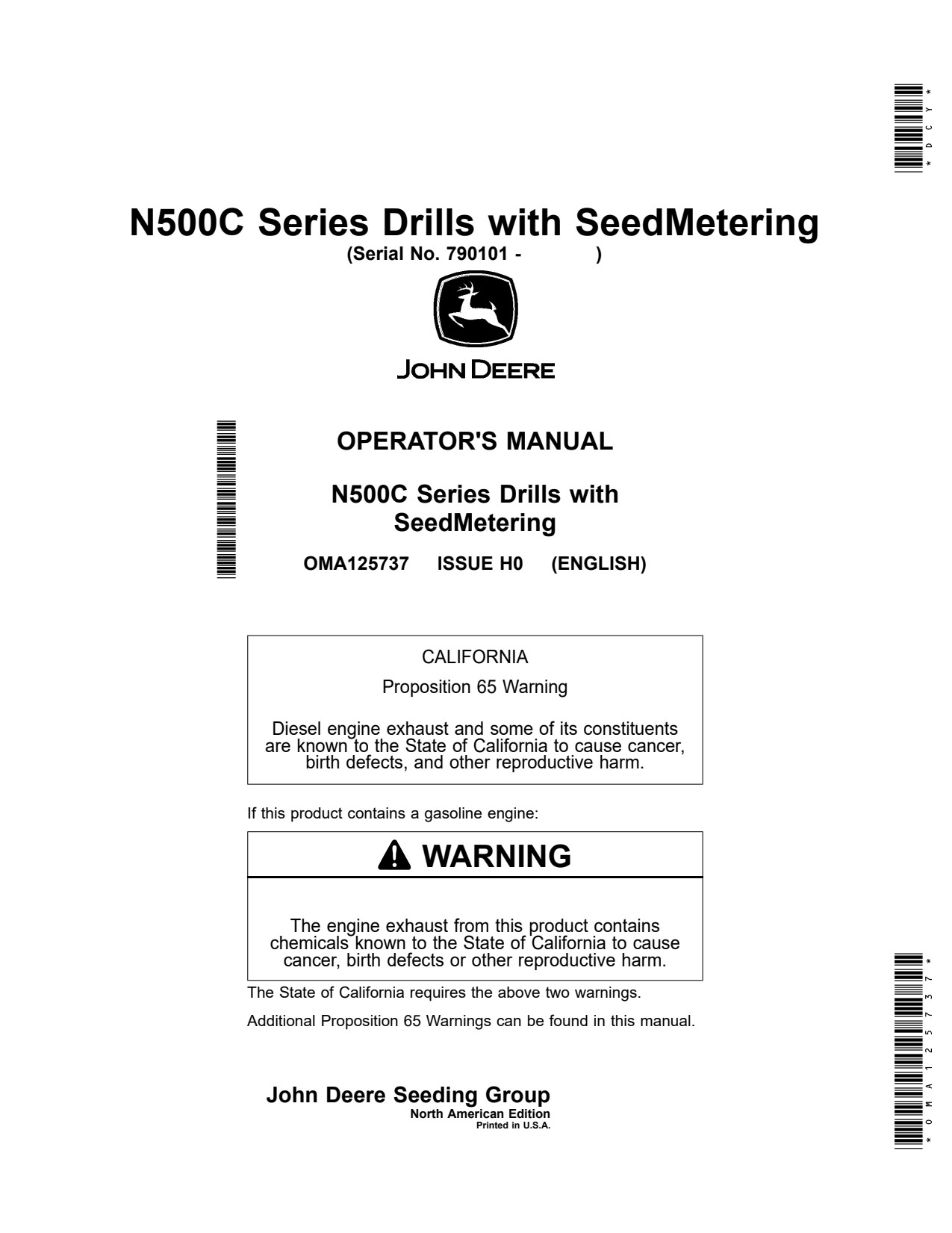 John Deere N530C N536C N540C N542C Drill Operator Manual OMA125737 1 John Deere N530C N536C N540C N542C Drill Operator Manual OMA125737