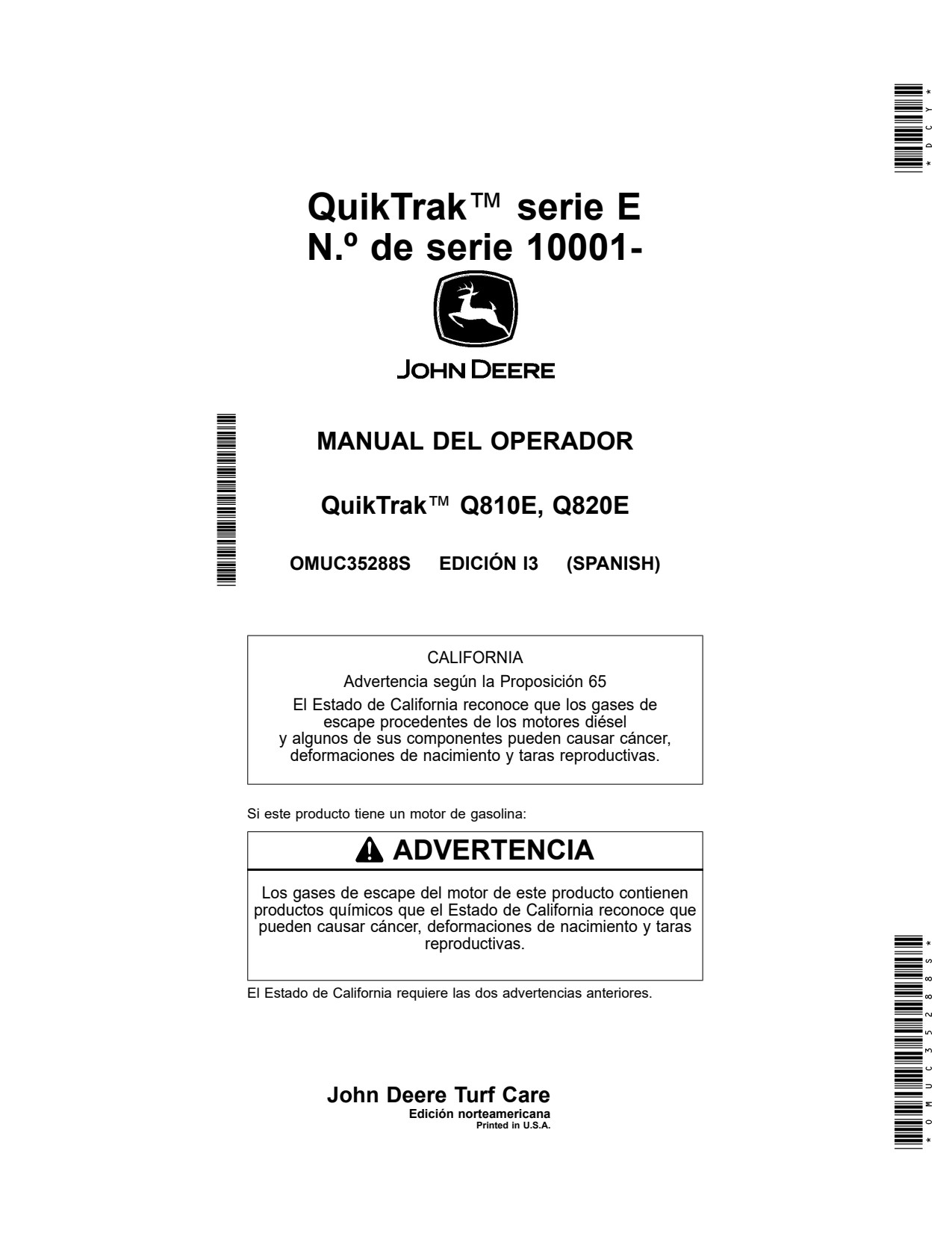 John Deere QuikTrak Q810E Q820E Stand-on Mower Operator Manual OMUC35288S ES 1 John Deere QuikTrak Q810E Q820E Stand-on Mower Operator Manual OMUC35288S ES