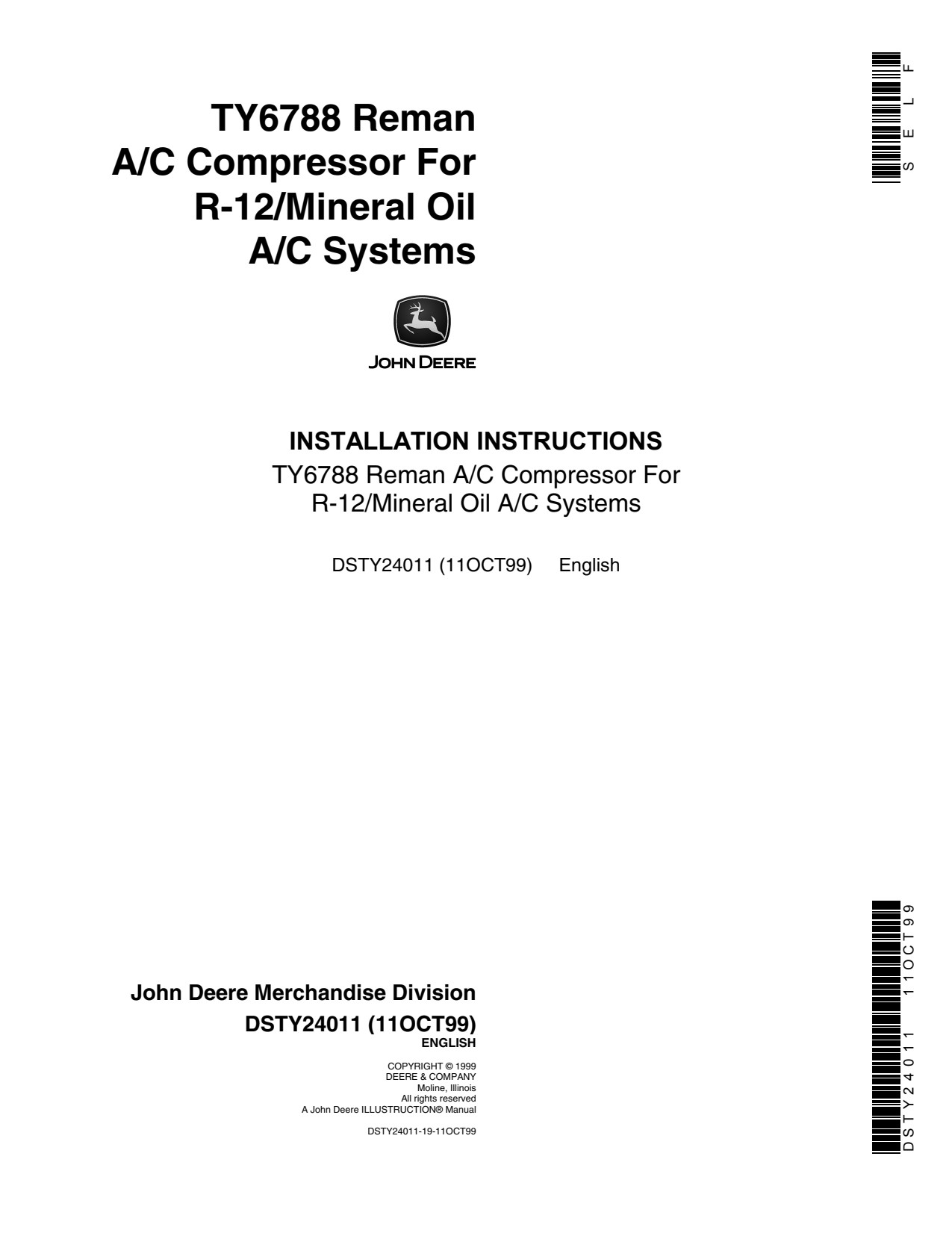 John Deere R12 TY6788 R-12 Attachment Operator Manual DSTY24011 1 John Deere R12 TY6788 R-12 Attachment Operator Manual DSTY24011
