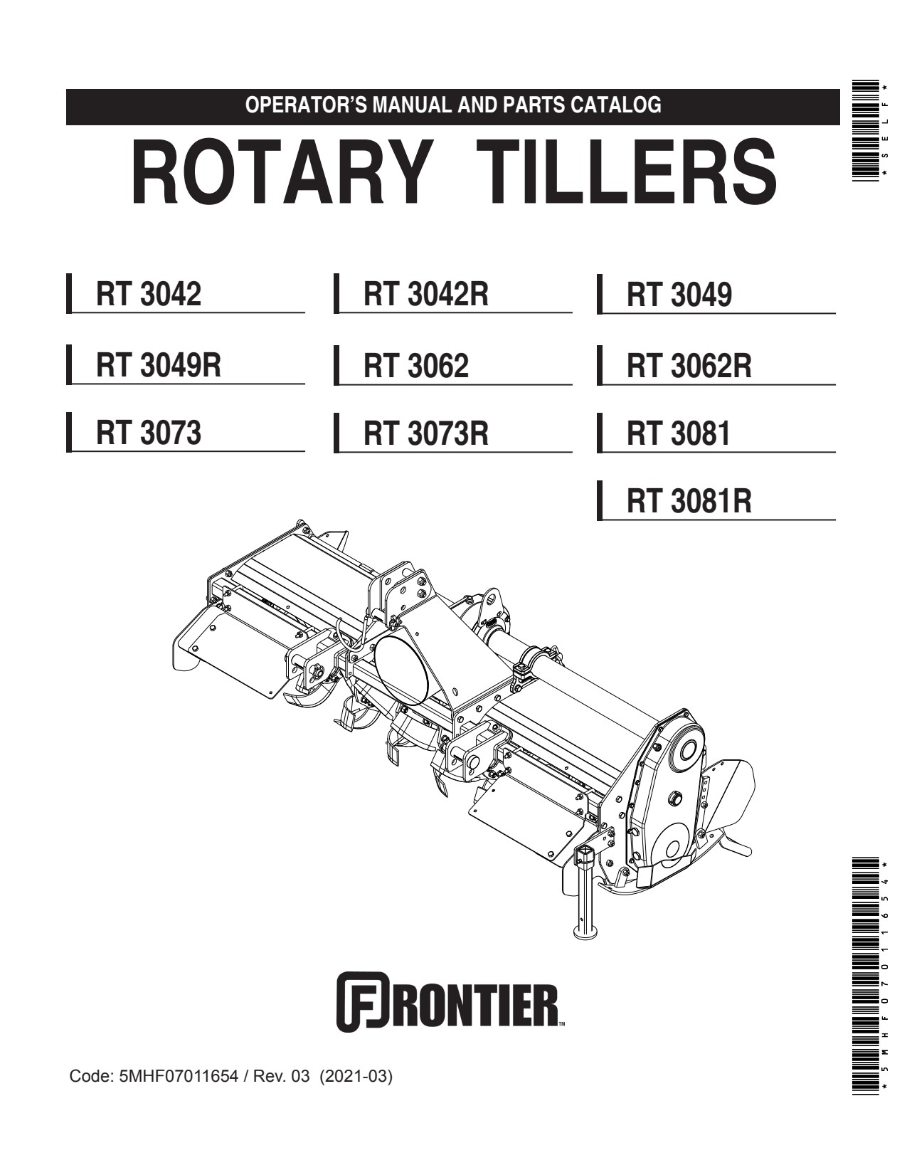 John Deere RT3042 RT3042R RT3049 RT3049R RT3062 RT3062R RT3073 RT3073R RT3081 RT3081R Rotary Tiller Operator Manual 5MHF07011654 1 John Deere RT3042 RT3042R RT3049 RT3049R RT3062 RT3062R RT3073 RT3073R RT3081 RT3081R Rotary Tiller Operator Manual 5MHF07011654