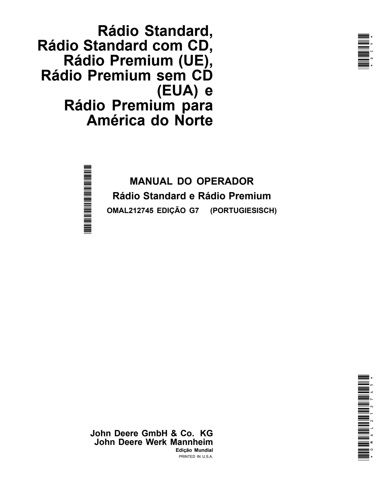 John Deere Radio Precision Ag Electronics Operator Manual OMAL212745 PT 1 John Deere Radio Precision Ag Electronics Operator Manual OMAL212745 PT