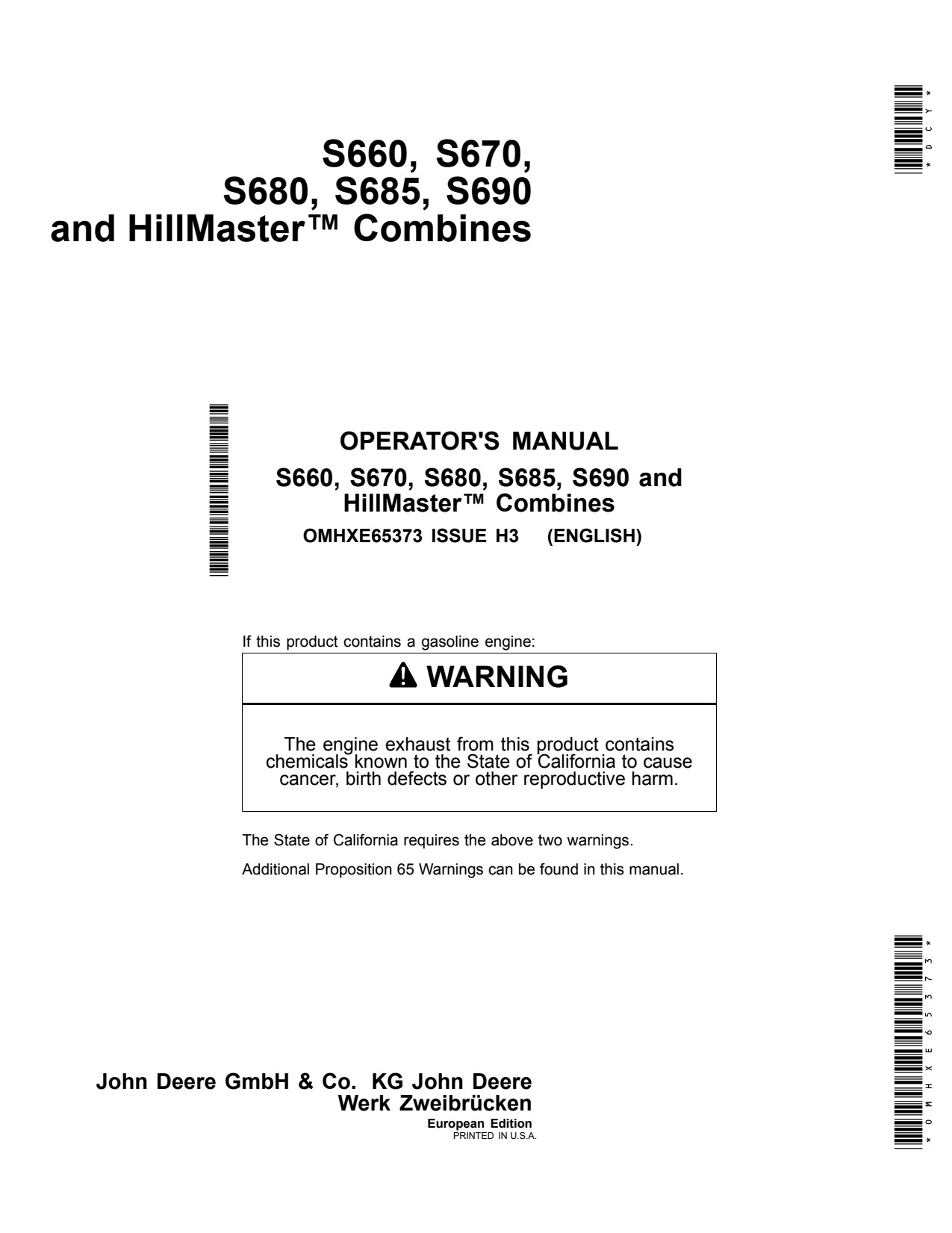 John Deere S660 to S680 S685 S690 Combine Precision Ag Electronics Operator Manual OMHXE65373 1 John Deere S660 to S680 S685 S690 Combine Precision Ag Electronics Operator Manual OMHXE65373
