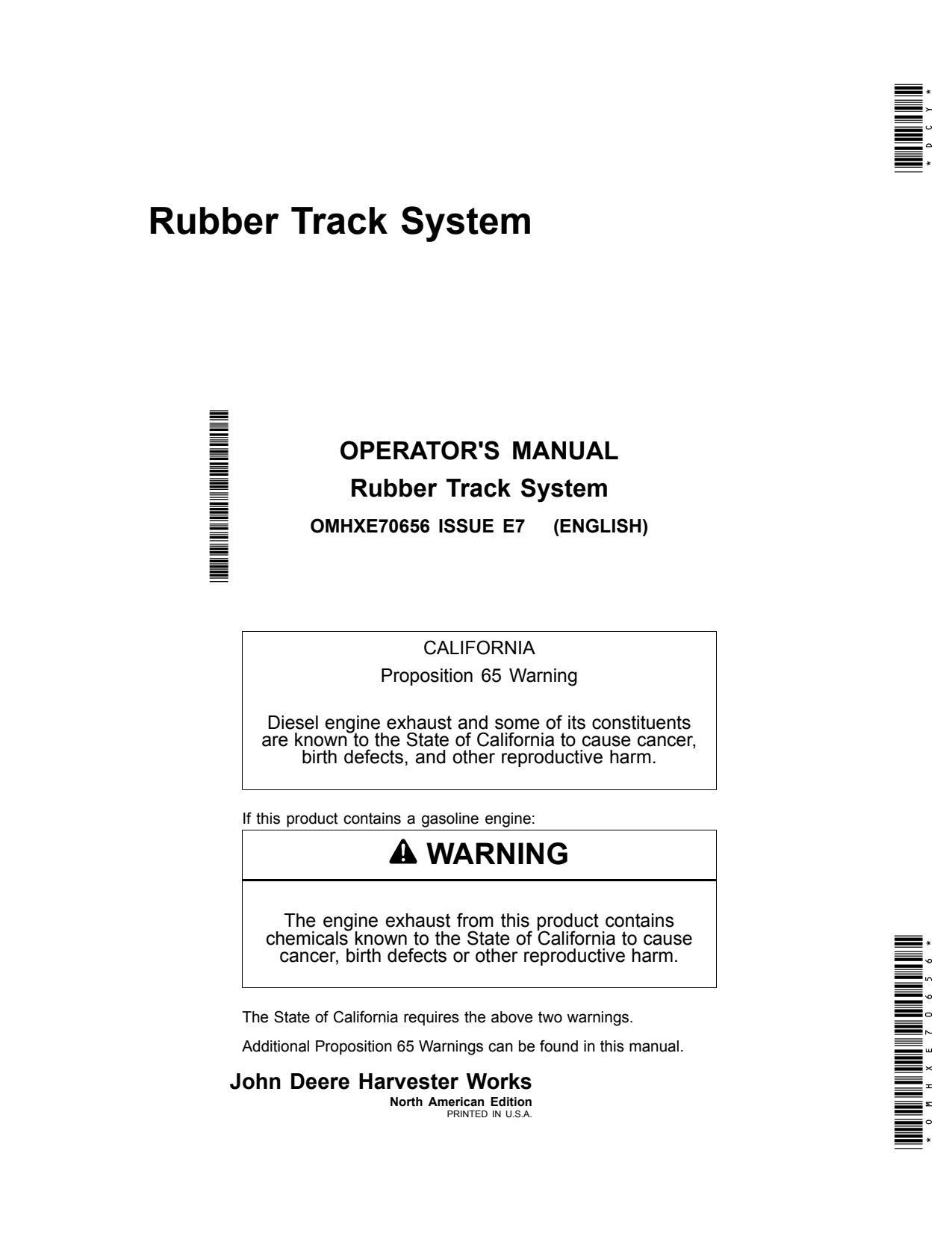 John Deere S670 to S690 S770 S790 Combines Attachment Operator Manual OMHXE70656 1 John Deere S670 to S690 S770 S790 Combines Attachment Operator Manual OMHXE70656