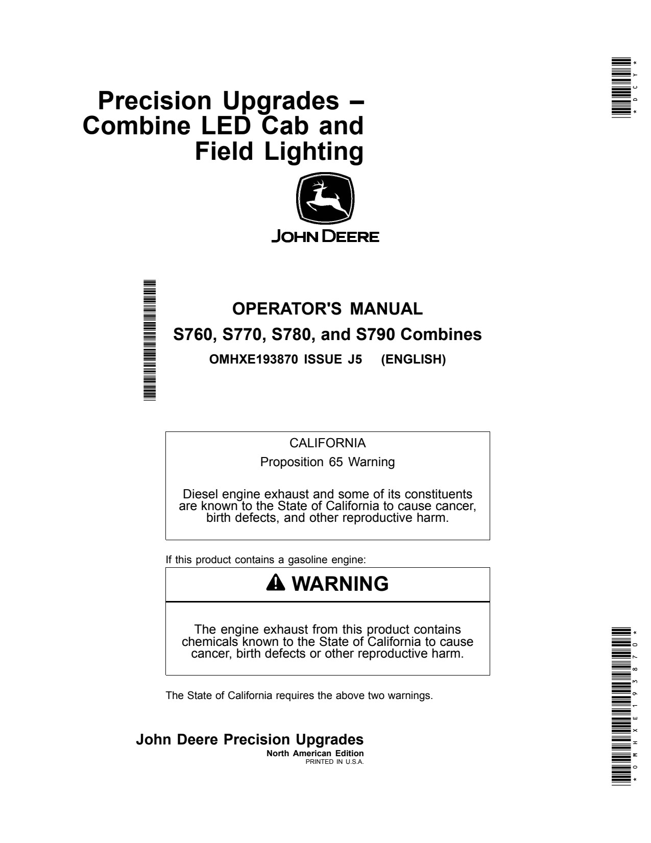 John Deere S760 to S790 Combine Operator Manual OMHXE193870 1 John Deere S760 to S790 Combine Operator Manual OMHXE193870