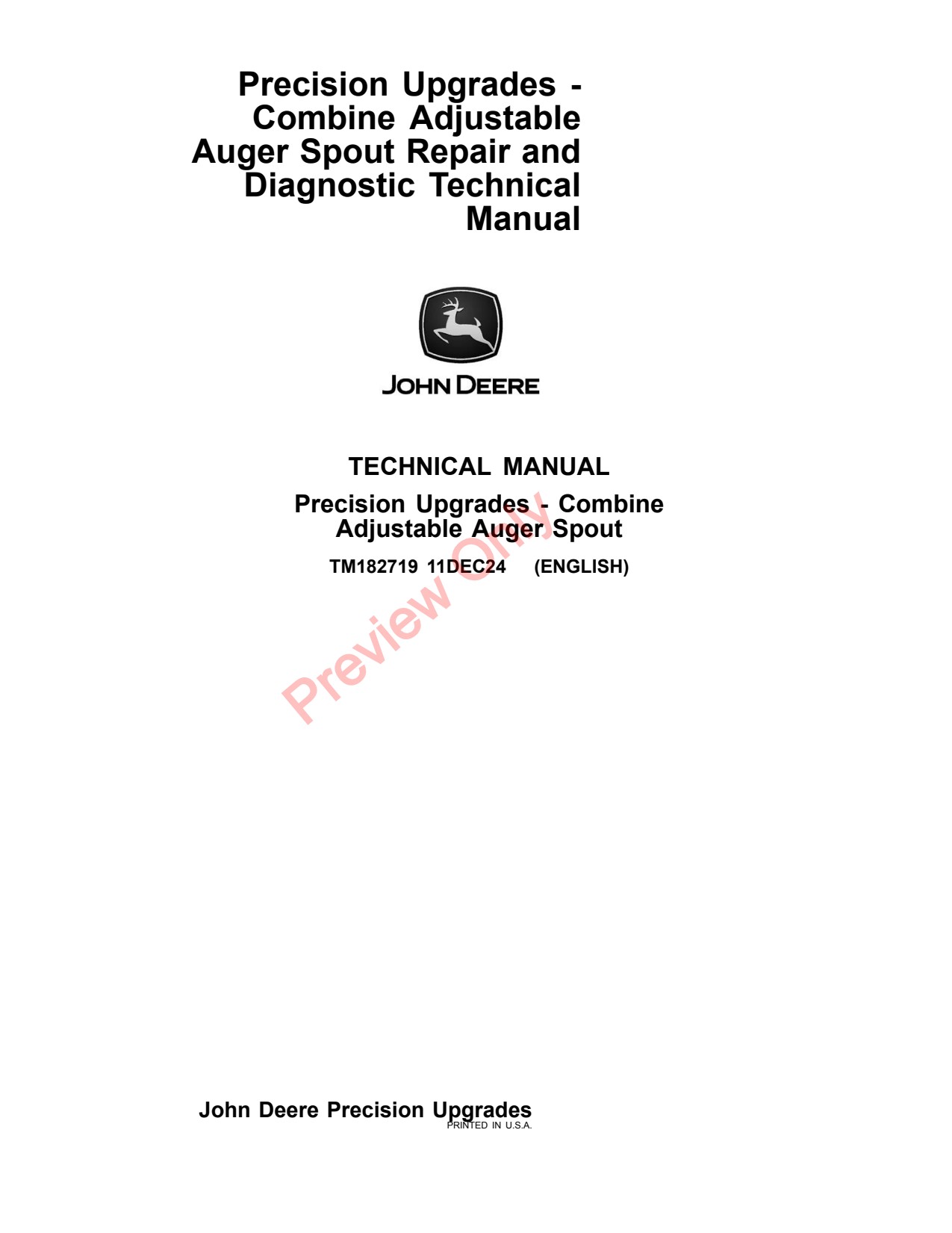 John Deere S760 to S790 T5 500 700 T6 800 Combine Diagnostic Repair Technical Manual TM182719 1 John Deere S760 to S790 T5 500 700 T6 800 Combine Diagnostic Repair Technical Manual TM182719