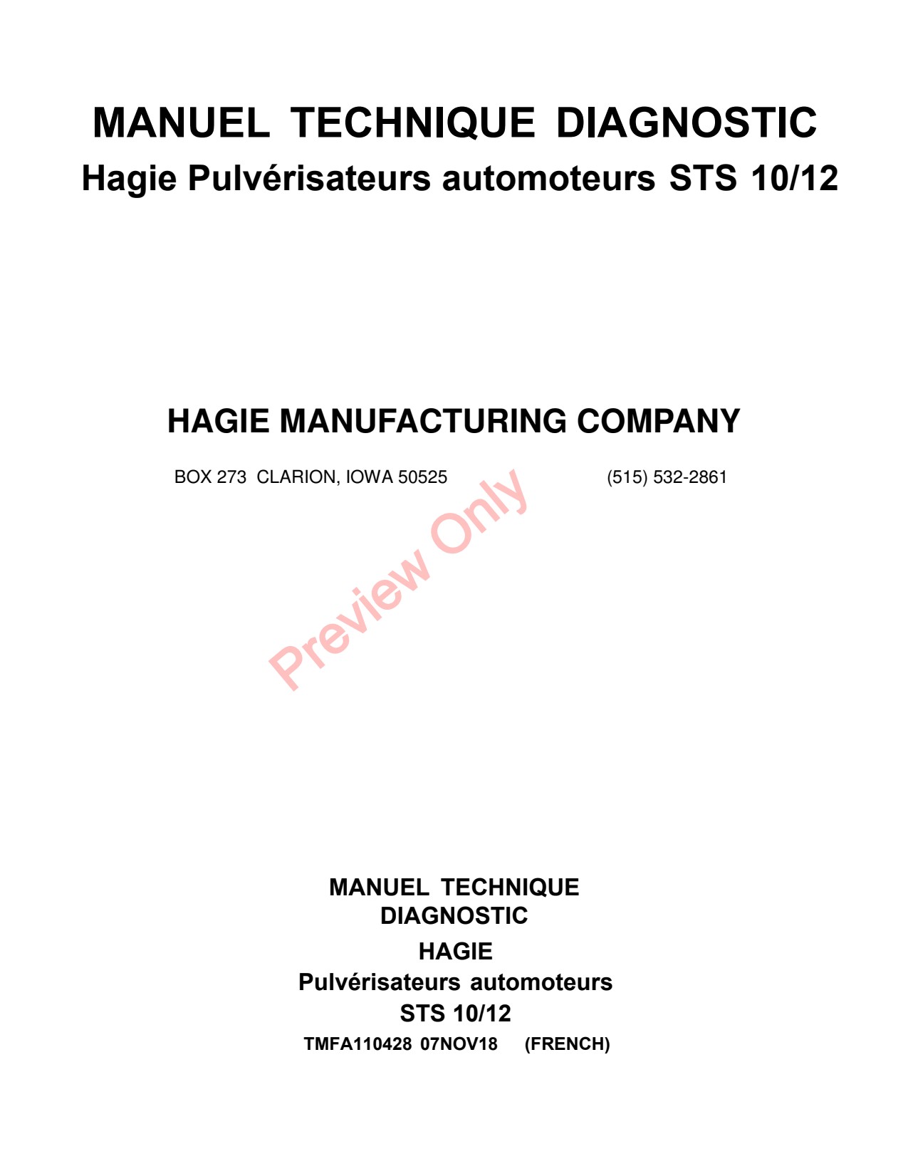 John Deere STS10 STS12 Self-Propelled Sprayer Diagnostic Technical Manual TMFA110428 FR 1 John Deere STS10 STS12 Self-Propelled Sprayer Diagnostic Technical Manual TMFA110428 FR