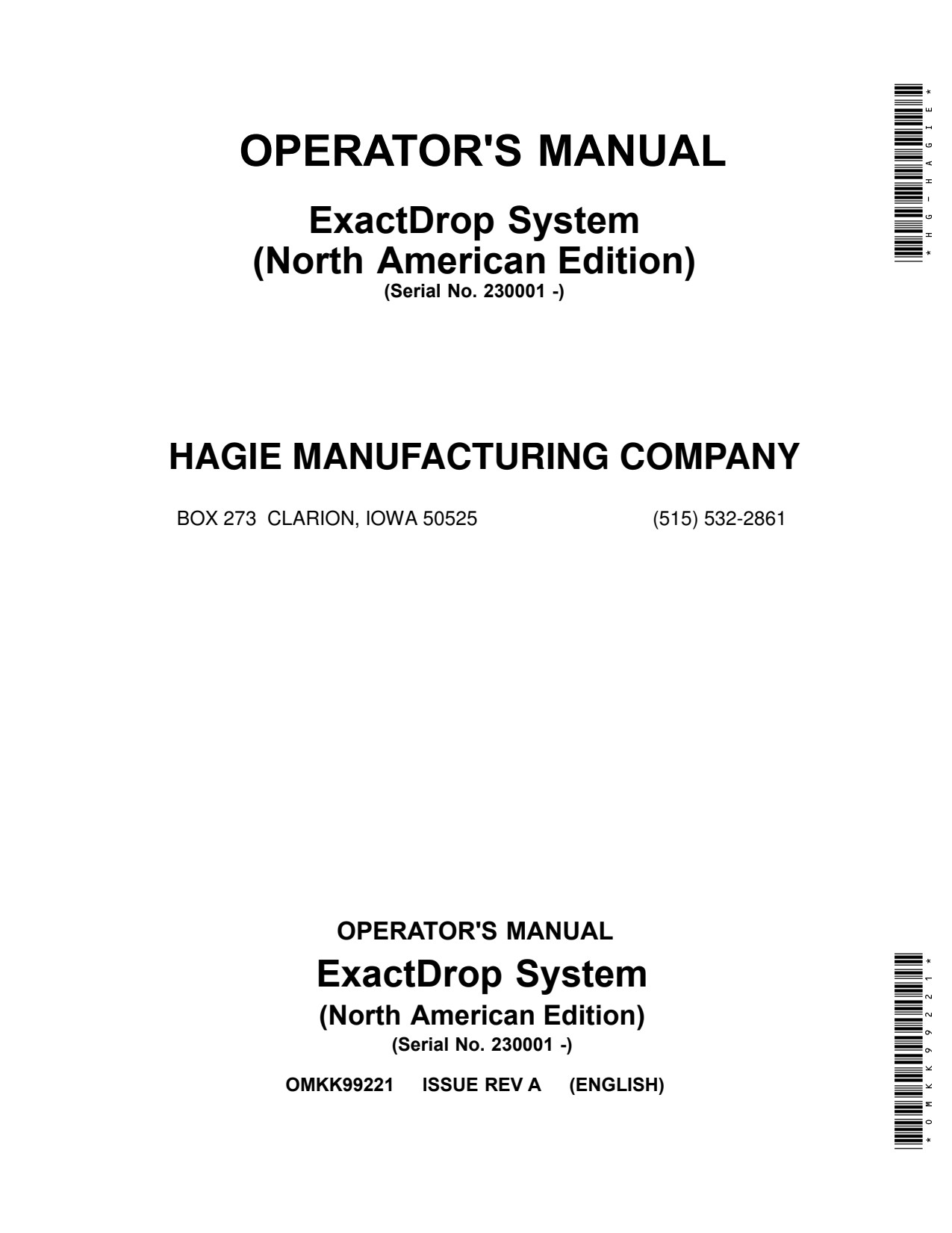 John Deere STS20 STS12 STS16 Sprayer Operator Manual OMKK99221 1 John Deere STS20 STS12 STS16 Sprayer Operator Manual OMKK99221