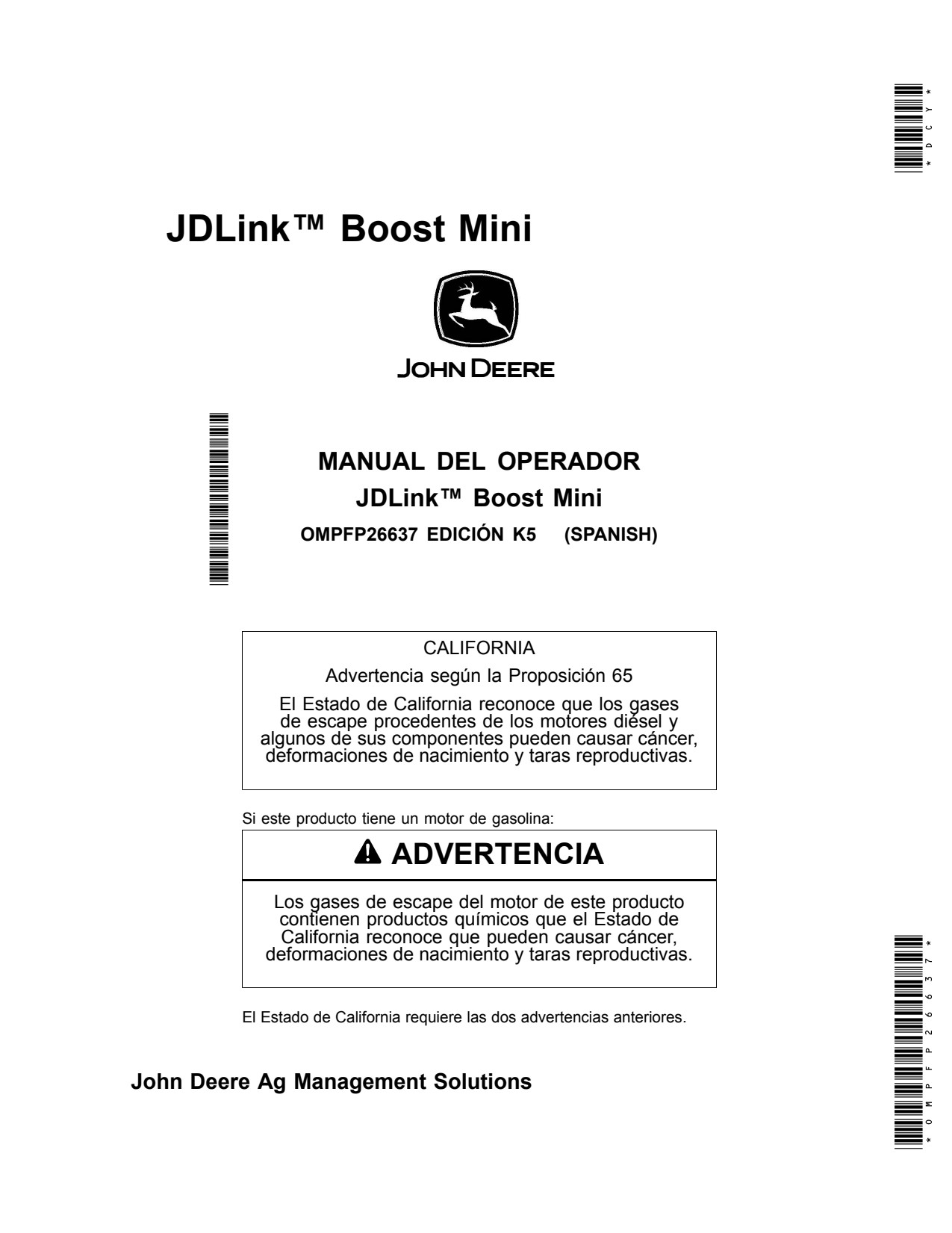 John Deere Satellite Precision Ag Electronics Operator Manual OMPFP26637 ES 1 John Deere Satellite Precision Ag Electronics Operator Manual OMPFP26637 ES