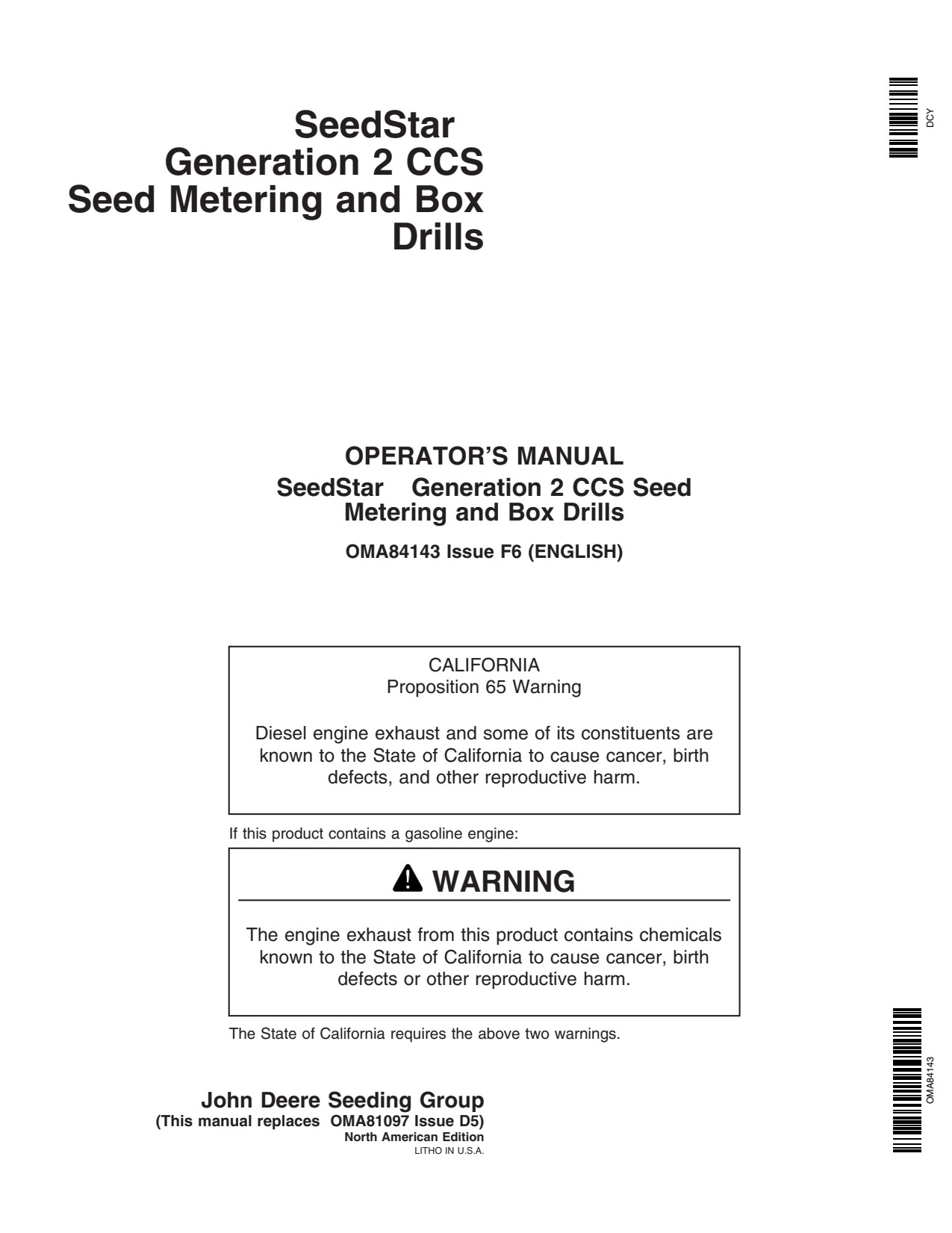 John Deere SeedStar 2 1990 Precision Ag Electronics Operator Manual OMA84143 1 John Deere SeedStar 2 1990 Precision Ag Electronics Operator Manual OMA84143