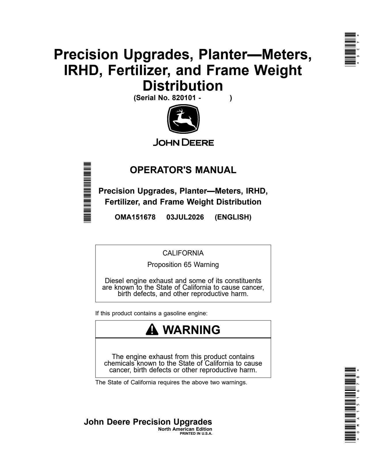 John Deere Universal Planter Operator Manual OMA151678 1 John Deere Universal Planter Operator Manual OMA151678
