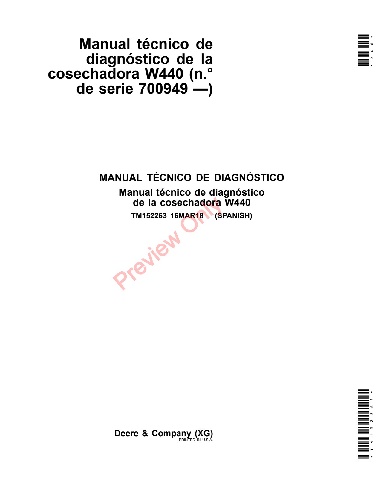 John Deere W440 Combine Diagnostic Technical Manual TM152263 ES 1 John Deere W440 Combine Diagnostic Technical Manual TM152263 ES