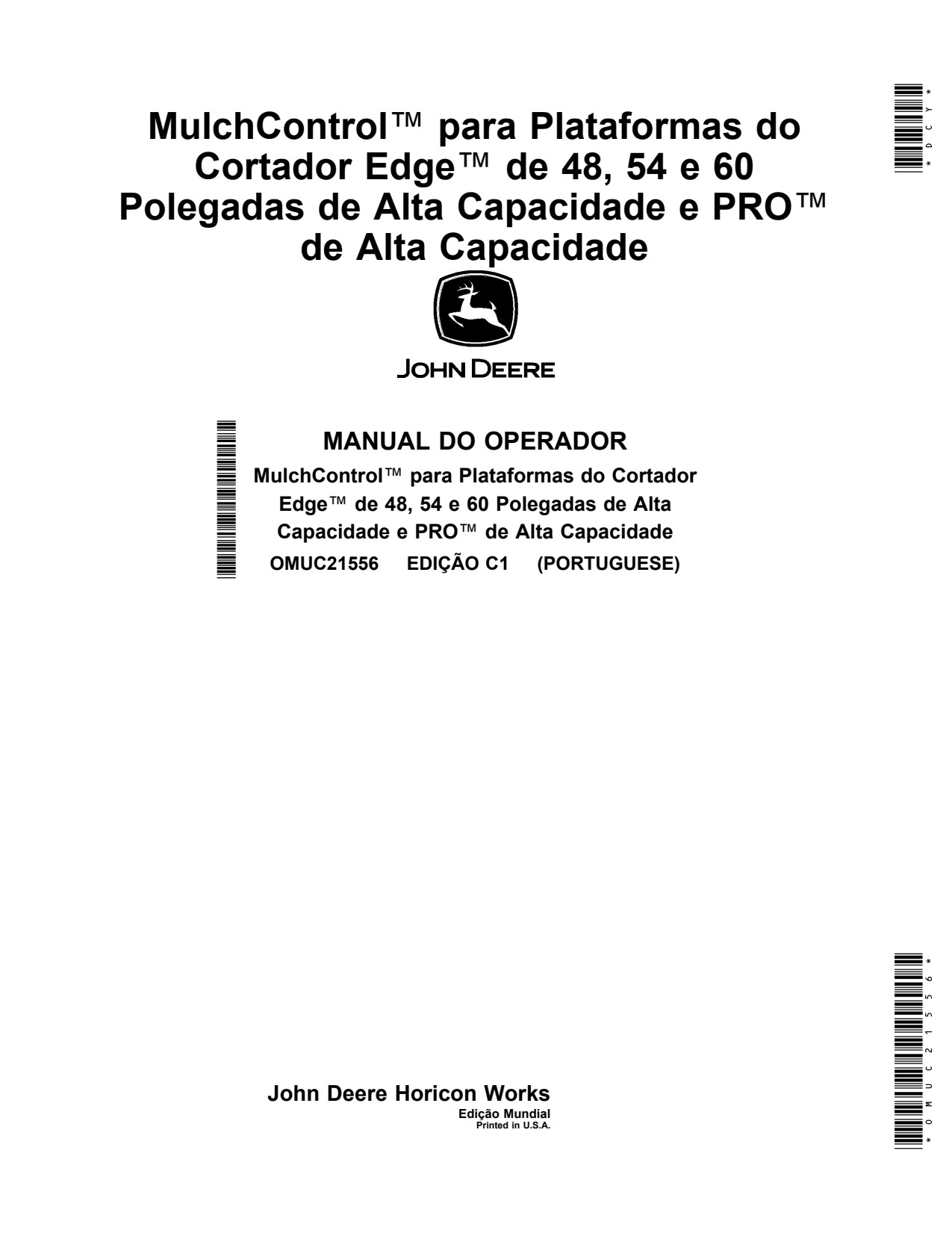 John Deere X700 X900 Z600 EZTrak Z500 ZTrak PRO Z700 48 to 60 Mower Operator Manual OMUC21556 PT 1 John Deere X700 X900 Z600 EZTrak Z500 ZTrak PRO Z700 48 to 60 Mower Operator Manual OMUC21556 PT