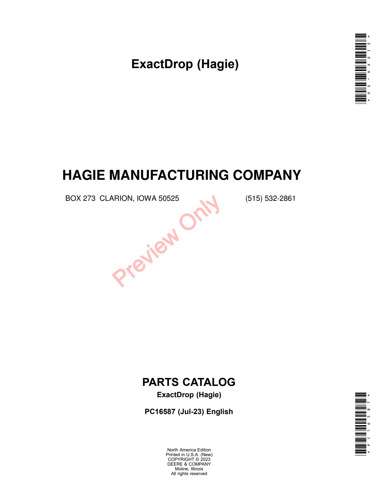 John Deere X749 MY24 Hg-Self-Propelled Sprayer Parts Catalog PC16587 1 John Deere X749 MY24 Hg-Self-Propelled Sprayer Parts Catalog PC16587