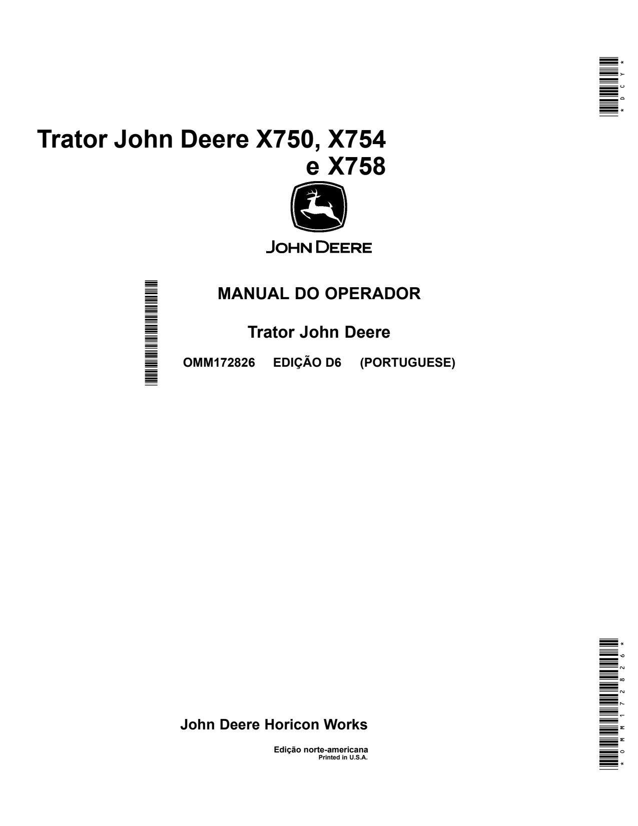 John Deere X750 to X758 Garden Tractor Operator Manual OMM172826 PT 1 John Deere X750 to X758 Garden Tractor Operator Manual OMM172826 PT