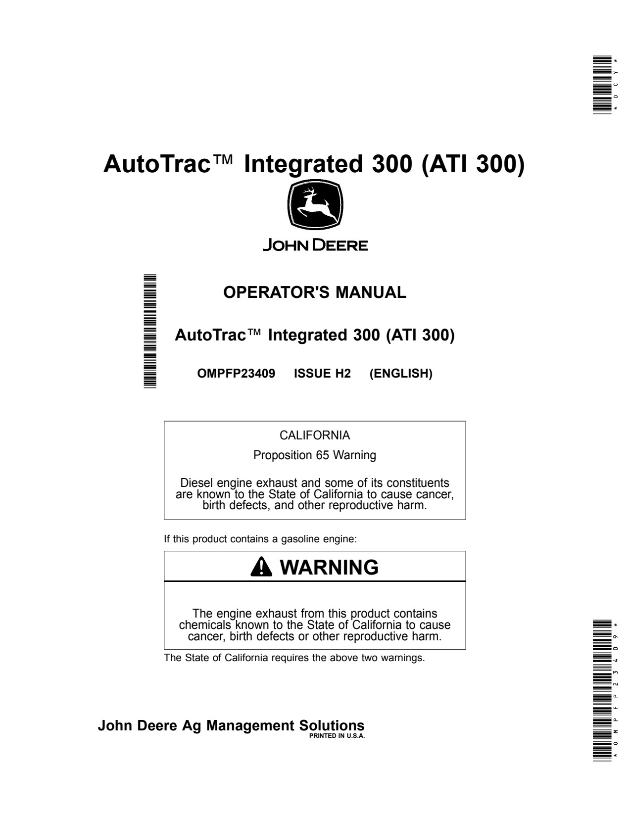 John Deere XUV865R XUV835R 300 Precision Ag Electronics Operator Manual OMPFP23409 1 John Deere XUV865R XUV835R 300 Precision Ag Electronics Operator Manual OMPFP23409